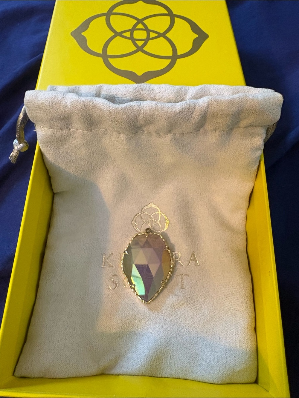 Kendra Scott Iridescent Teardrop Pendant